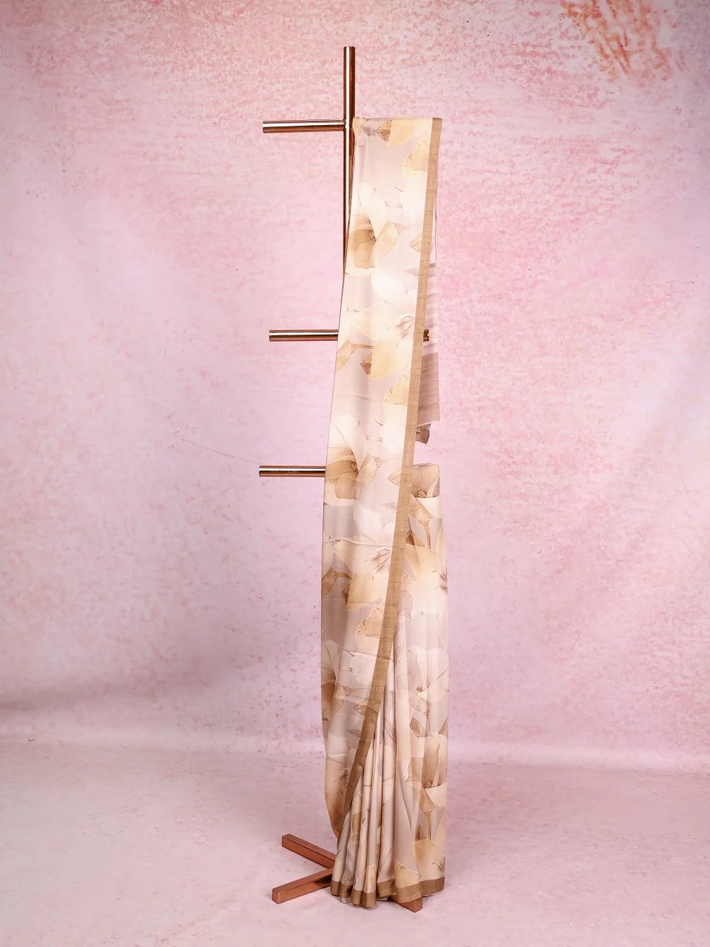 Off White Crepe Georgette Saree