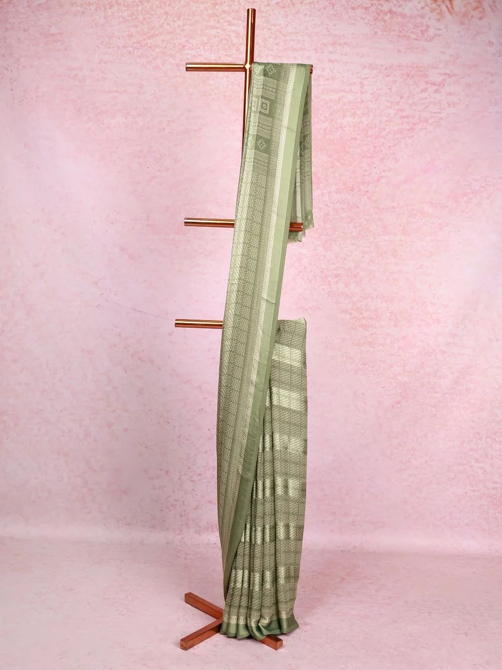 Pista Green Crepe Saree