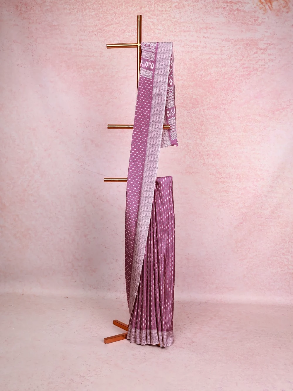 Lavender Crepe Saree