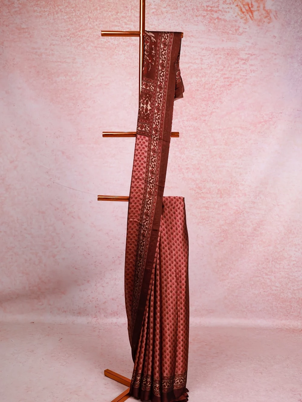 Wine Crepe Georgette Saree