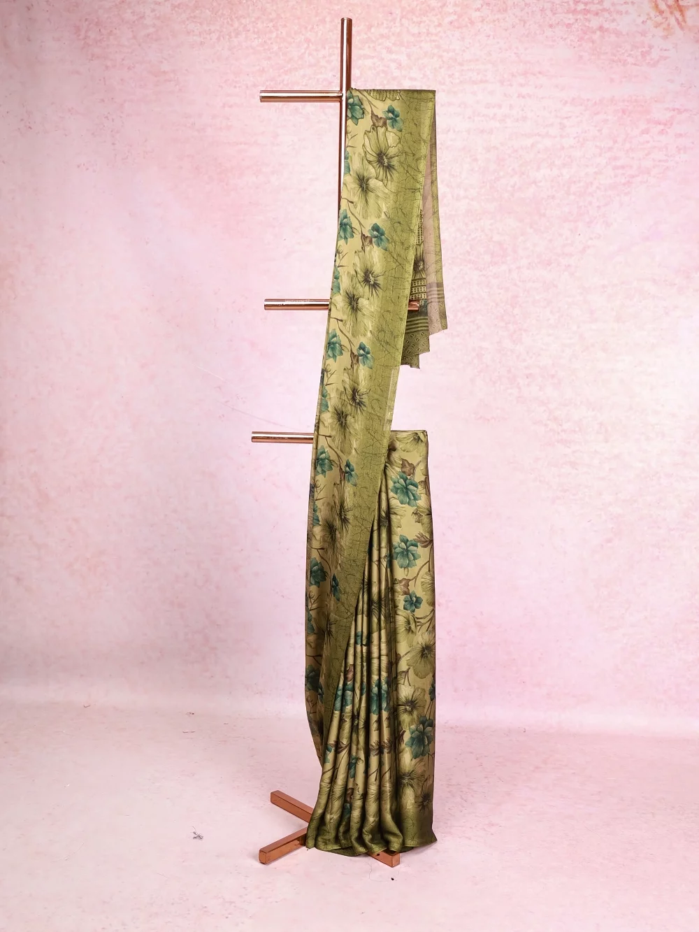 Cream With Yellow Chiffon Saree