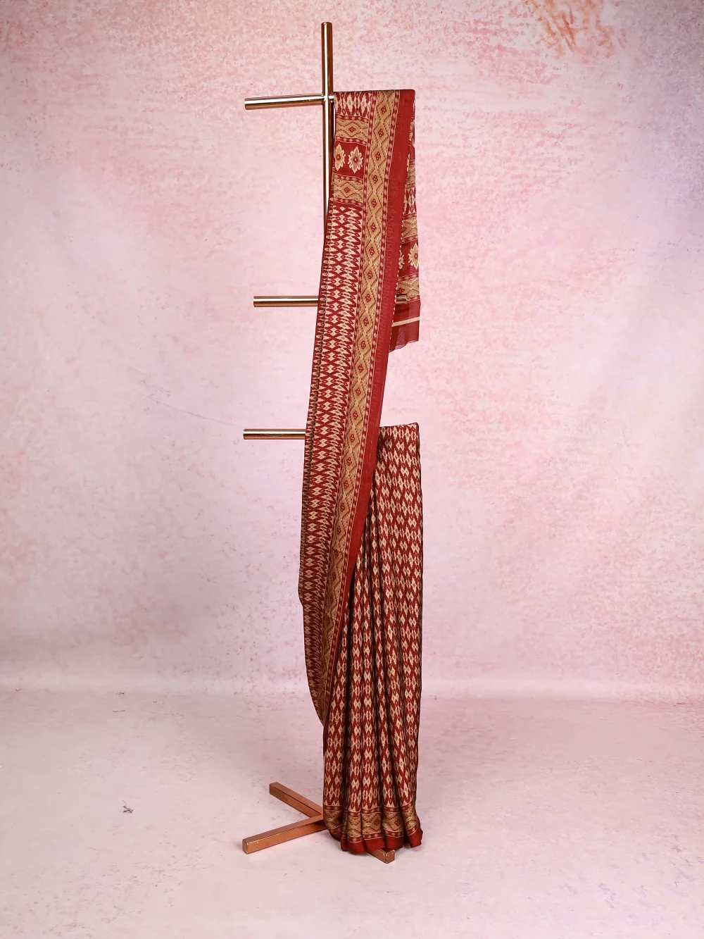 Deep Maroon Chiffon Saree