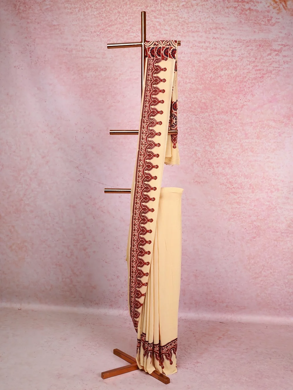 Cream Georgette Saree