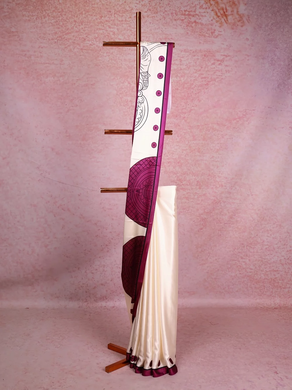 Off White Semi Modal Saree