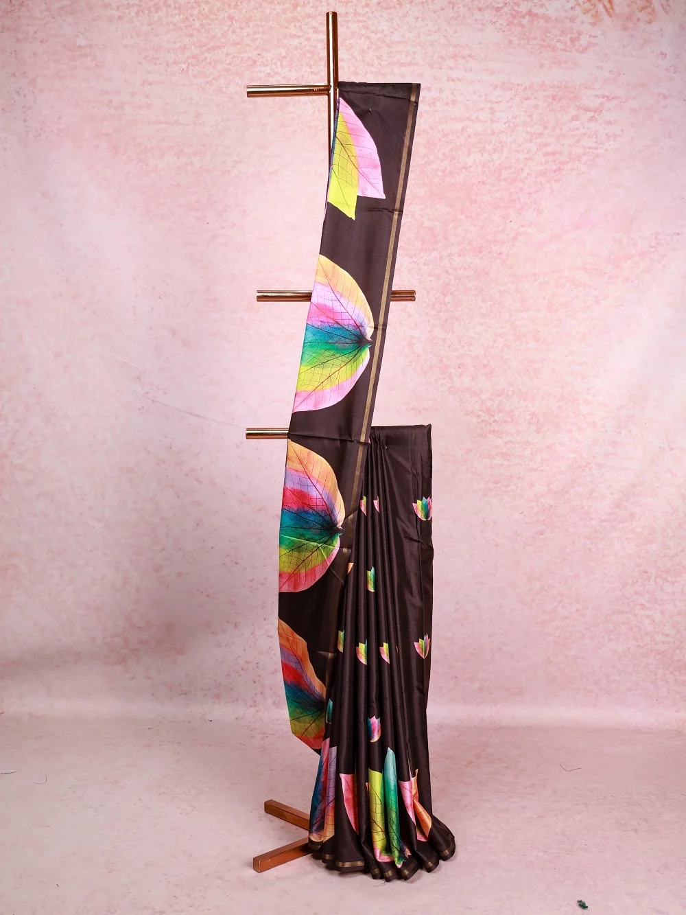 Black Semi Tussar Saree