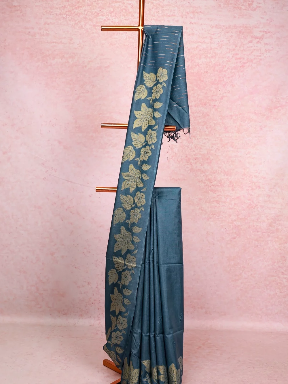 Blue Semi Tussar Saree