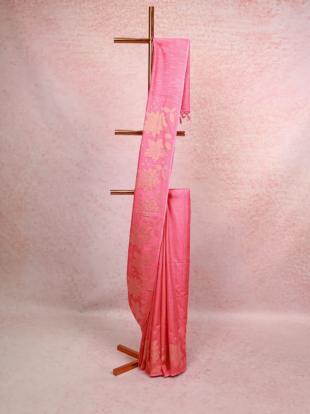 Pink Semi Tussar Saree