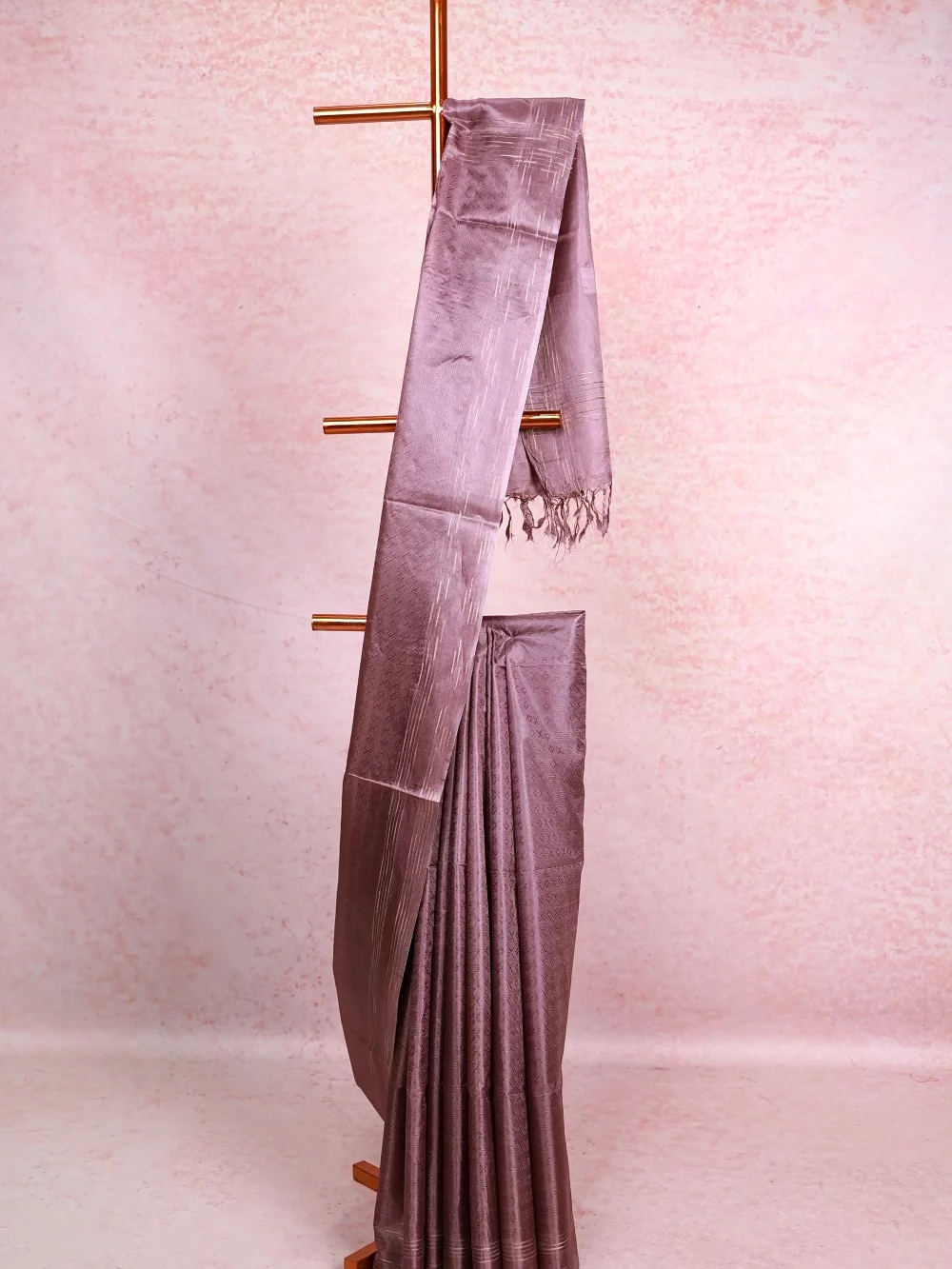 Purple Semi Tussar Saree