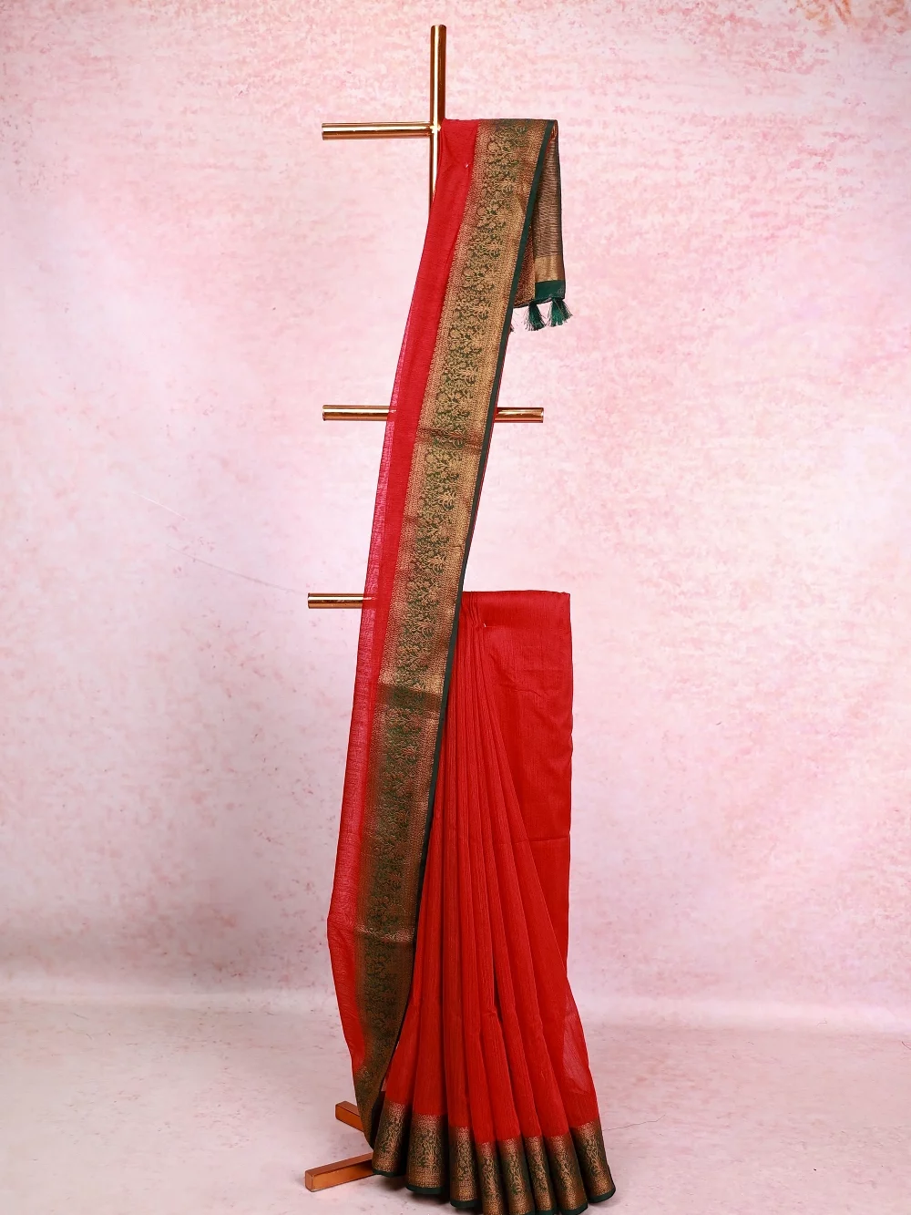 Red Jute Banarasi Saree