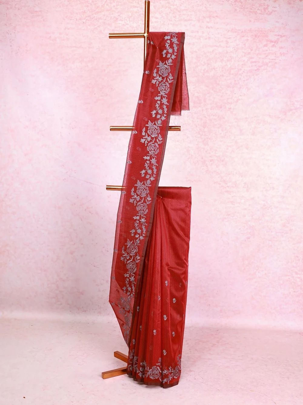 Maroon Net Kota Saree