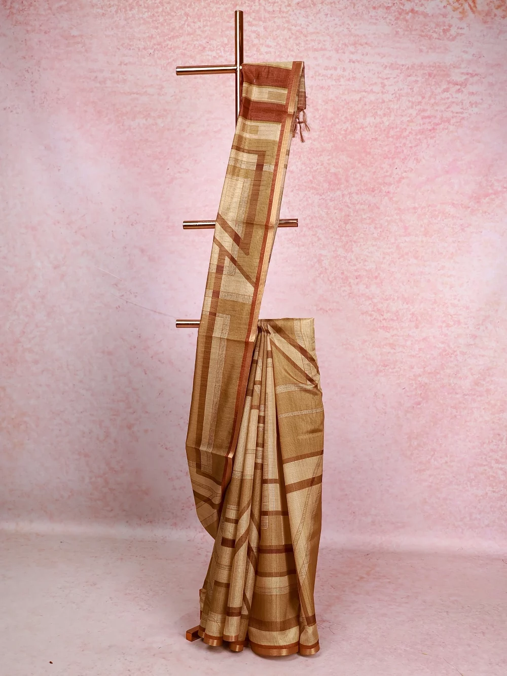 Pista Green Semi Tussar Saree