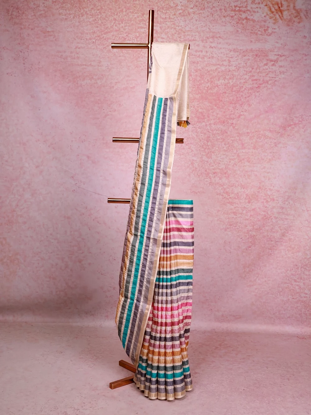 Multi Color Semi Tussar Saree