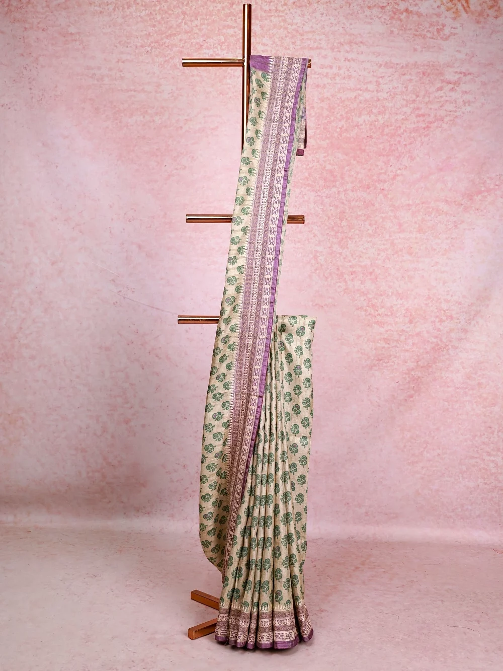 Beige Semi Jute Saree