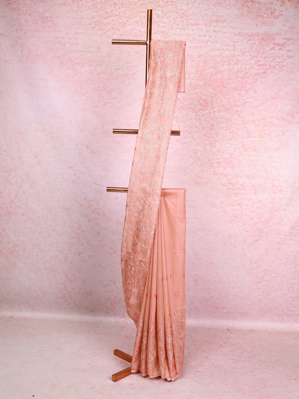Peach Organza Saree