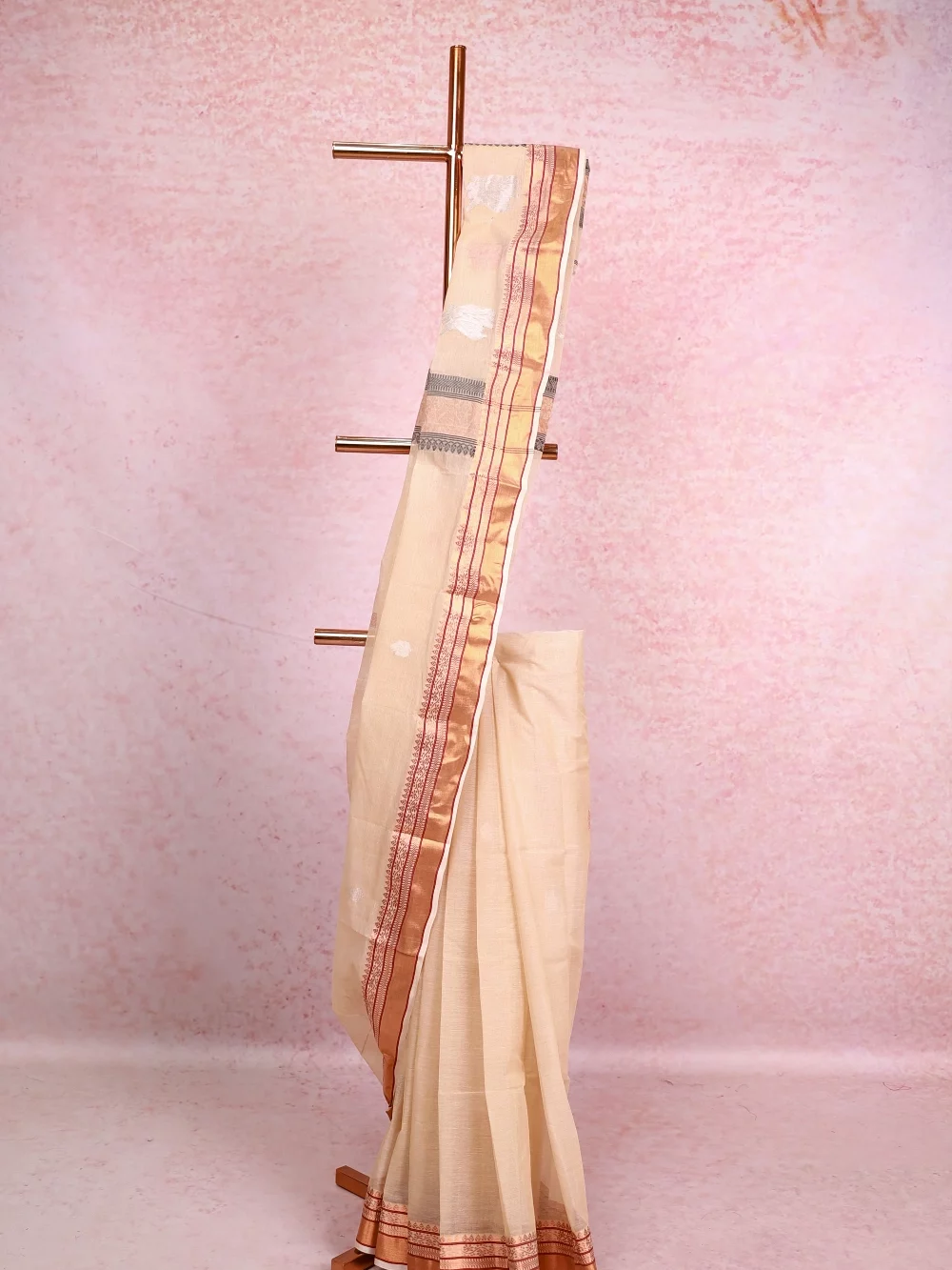 Cream Cotton Silk Saree