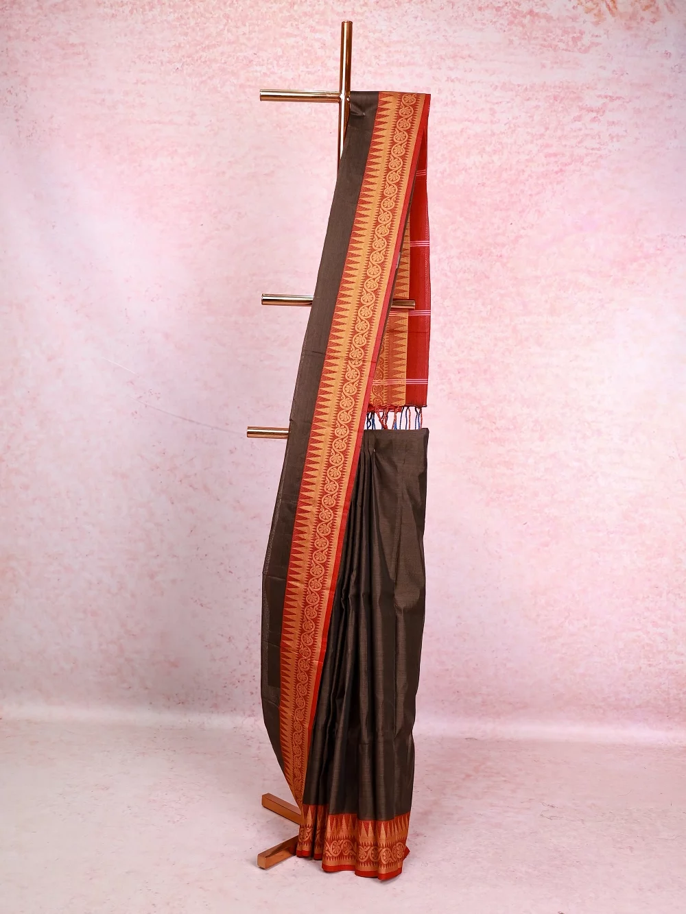 Black Cotton Silk Saree