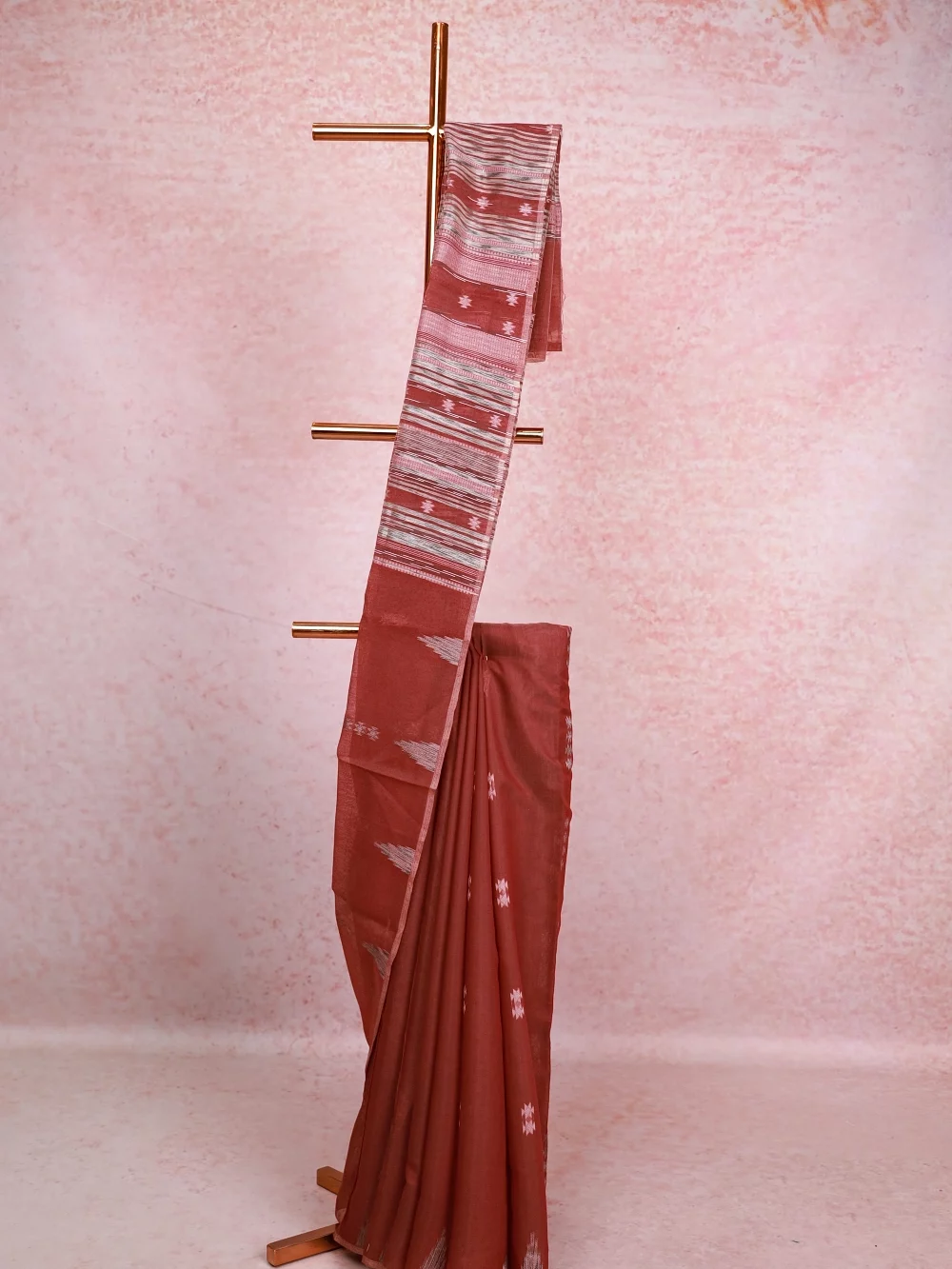 Chocolate Colour Semi Tussar Saree