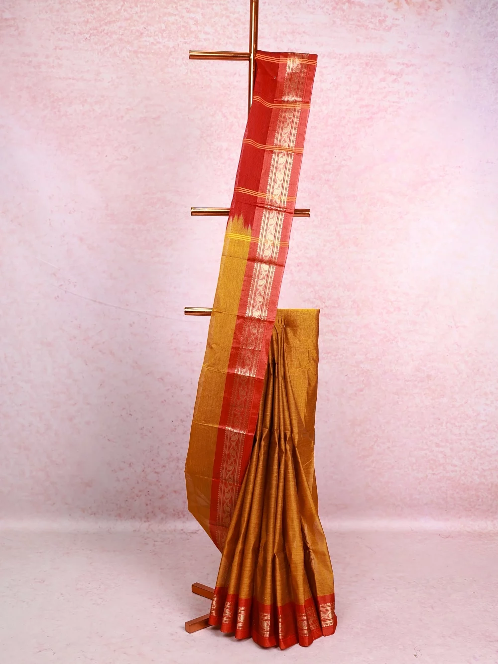 Mustard Yellow Cotton Saree