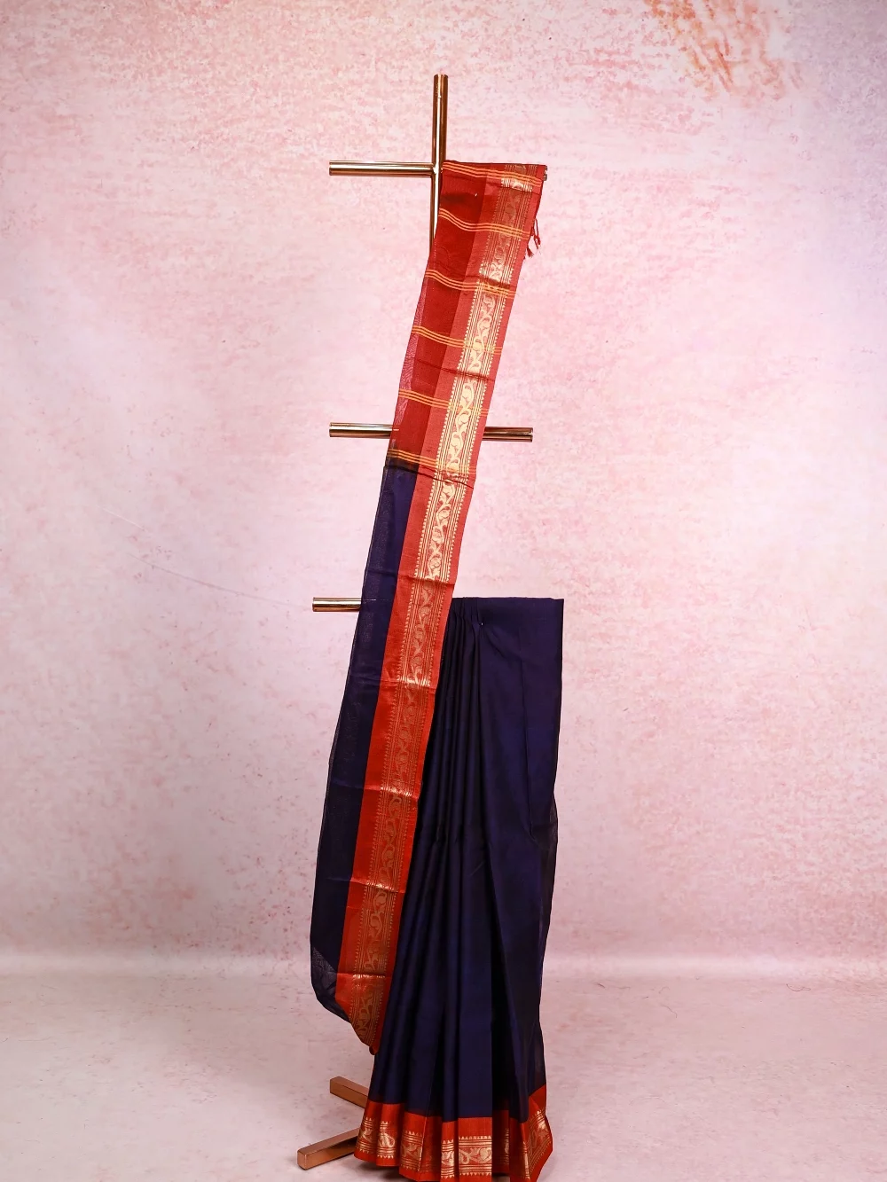 Navy Blue Cotton Saree