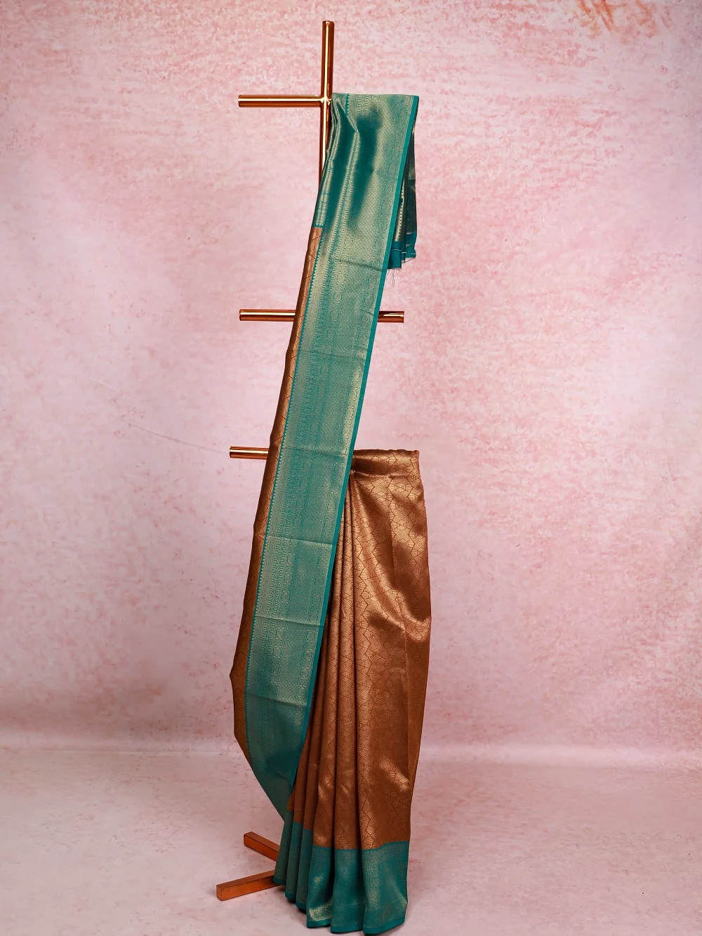 Coffee Brown Semi Silk Saree