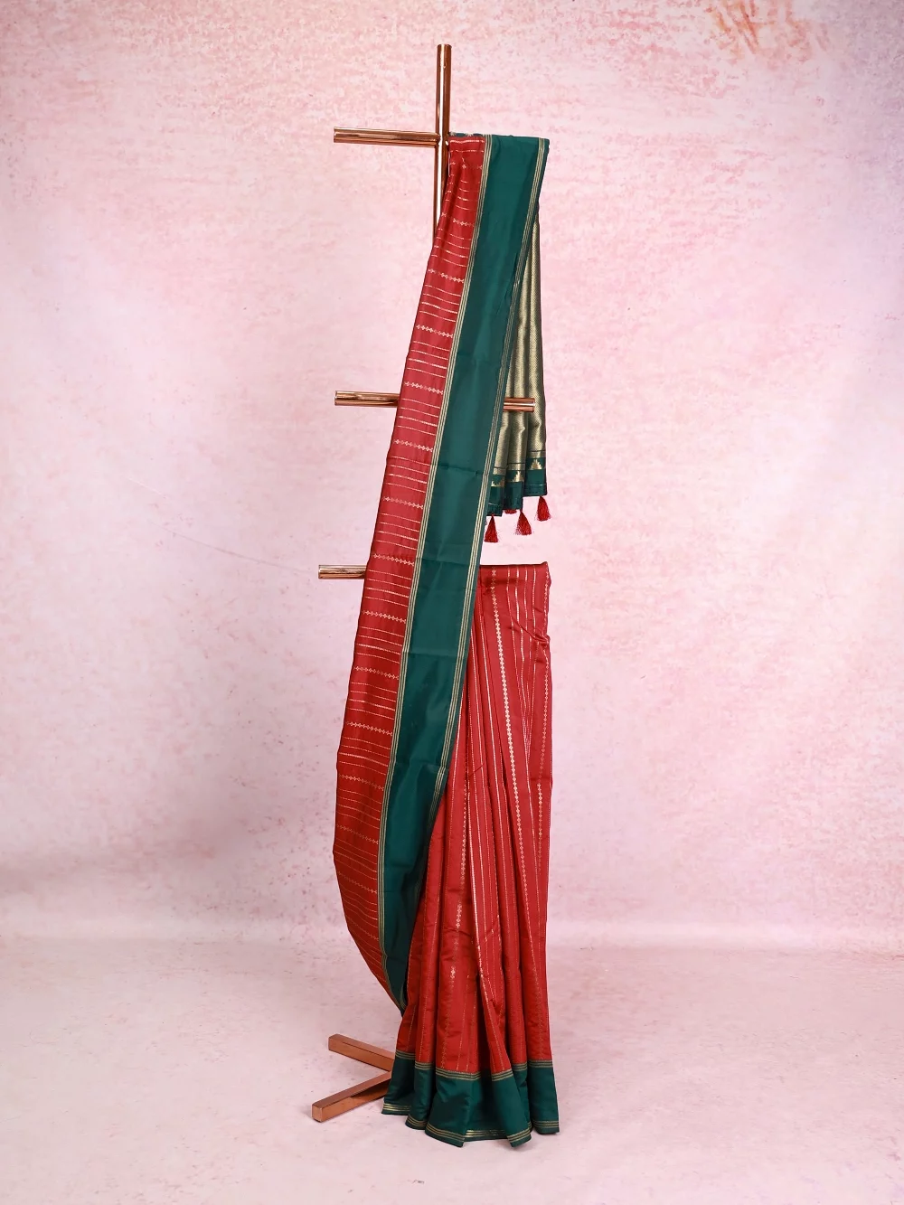 Maroon Semi Silk  Saree