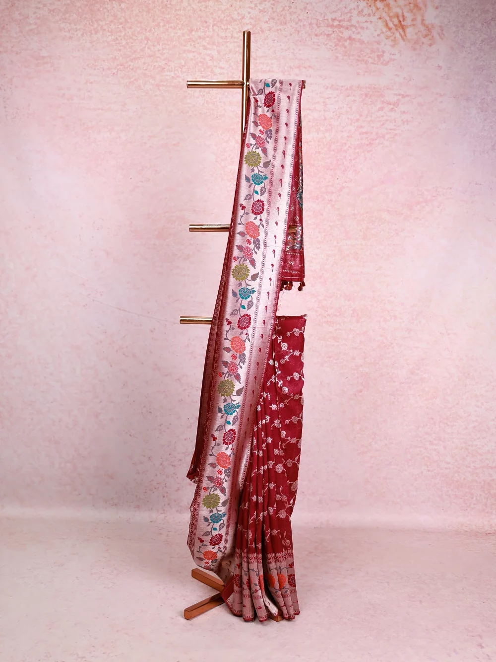 Purple Semi Jute Saree