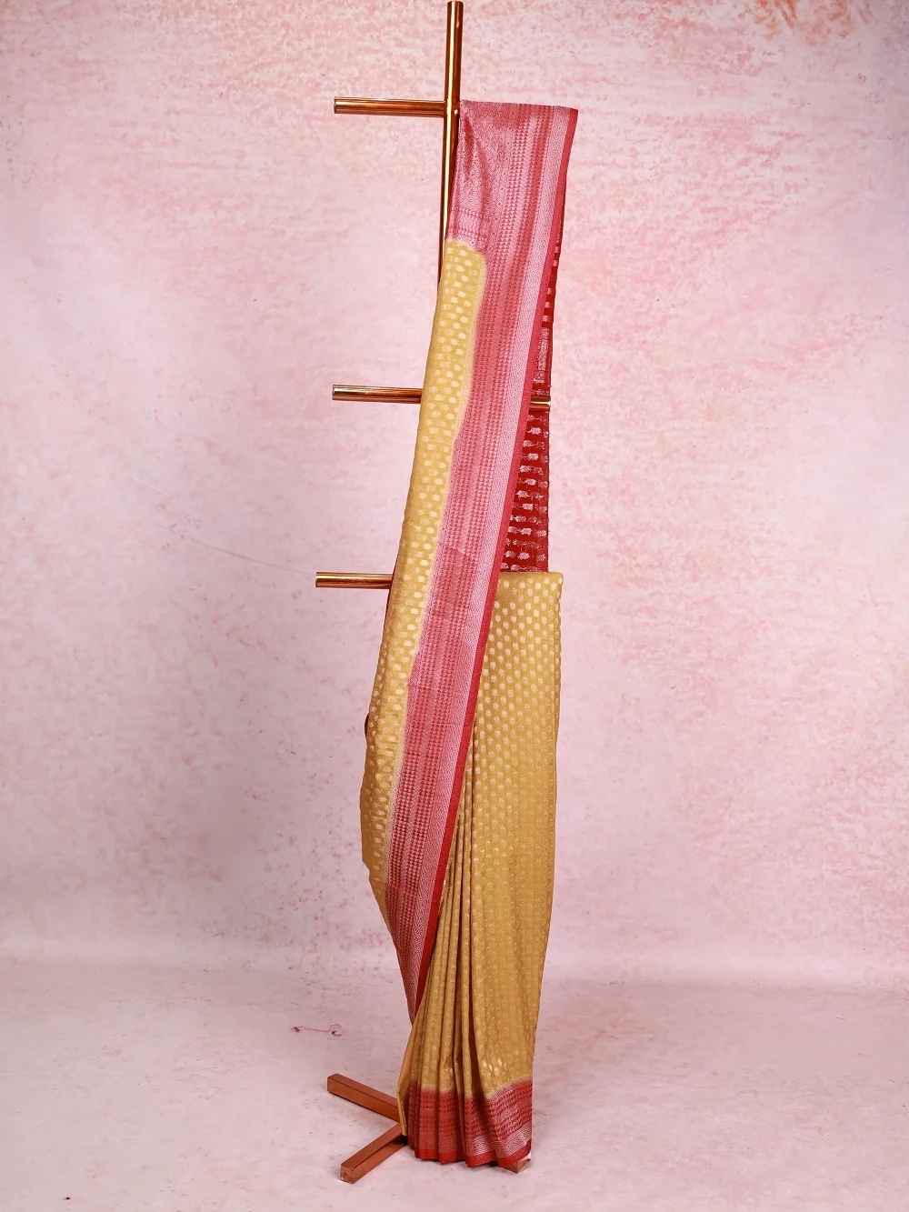 Mustard Yellow Banarasi Georgette Saree