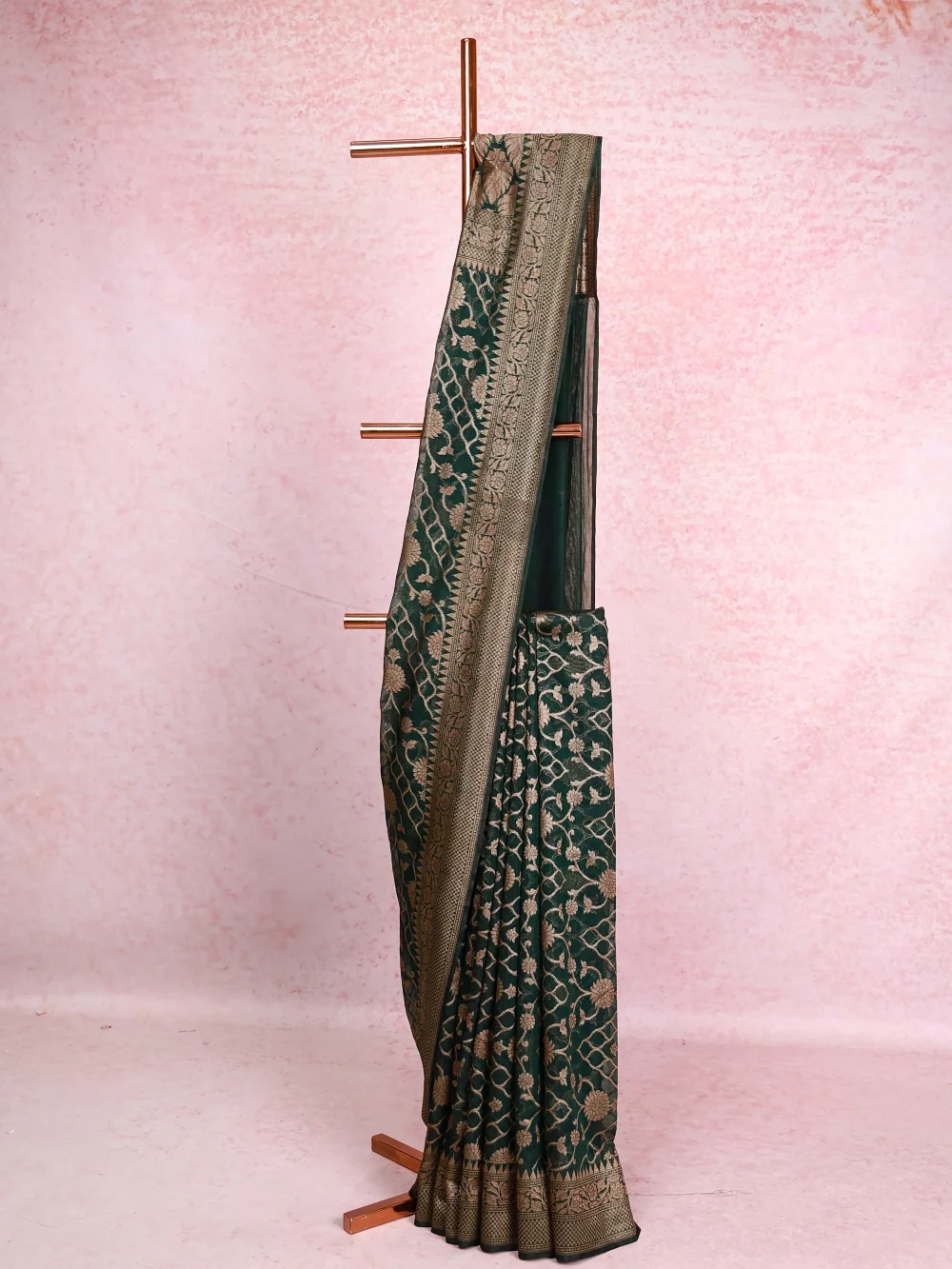 Dark Green Banarasi Saree