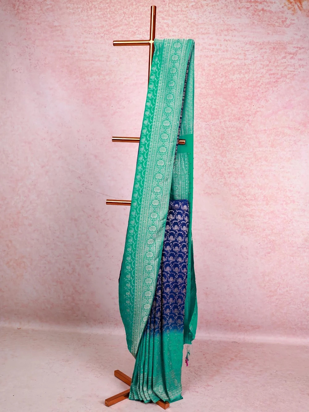 Royal Blue Semi Banarasi Saree