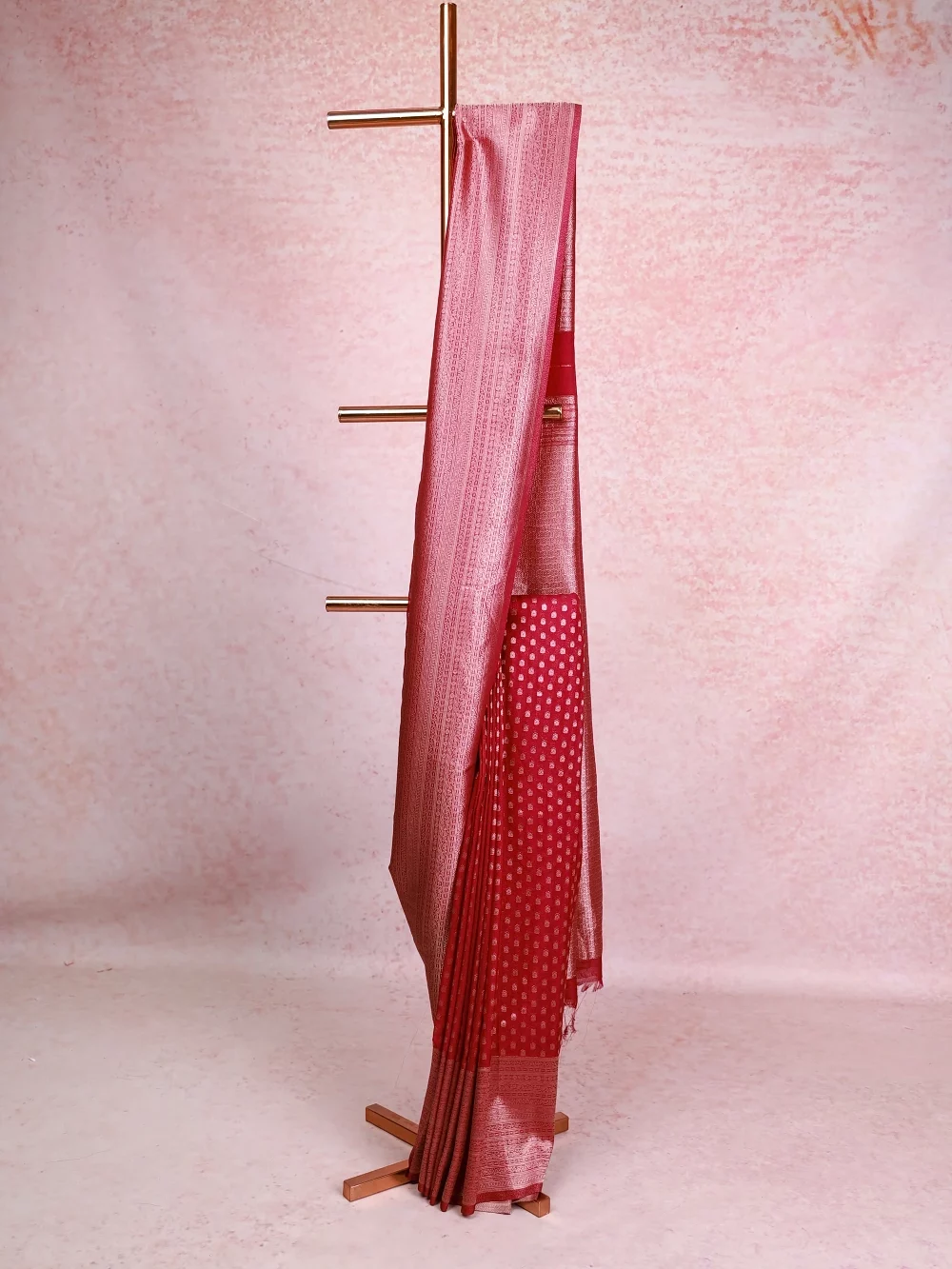 Wine Banarasi Georgette Saree