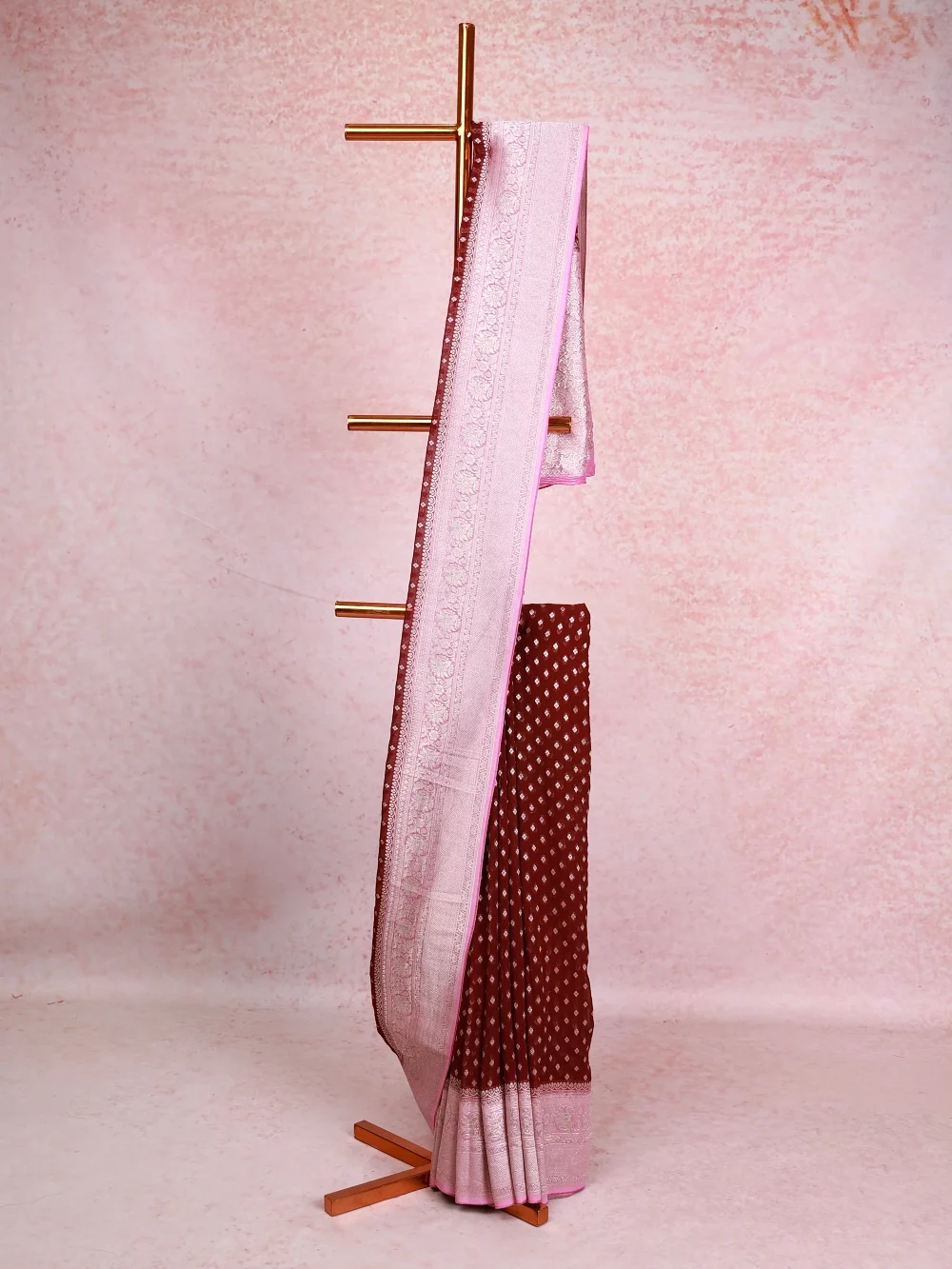 Dark Wine Banarasi Georgette Saree