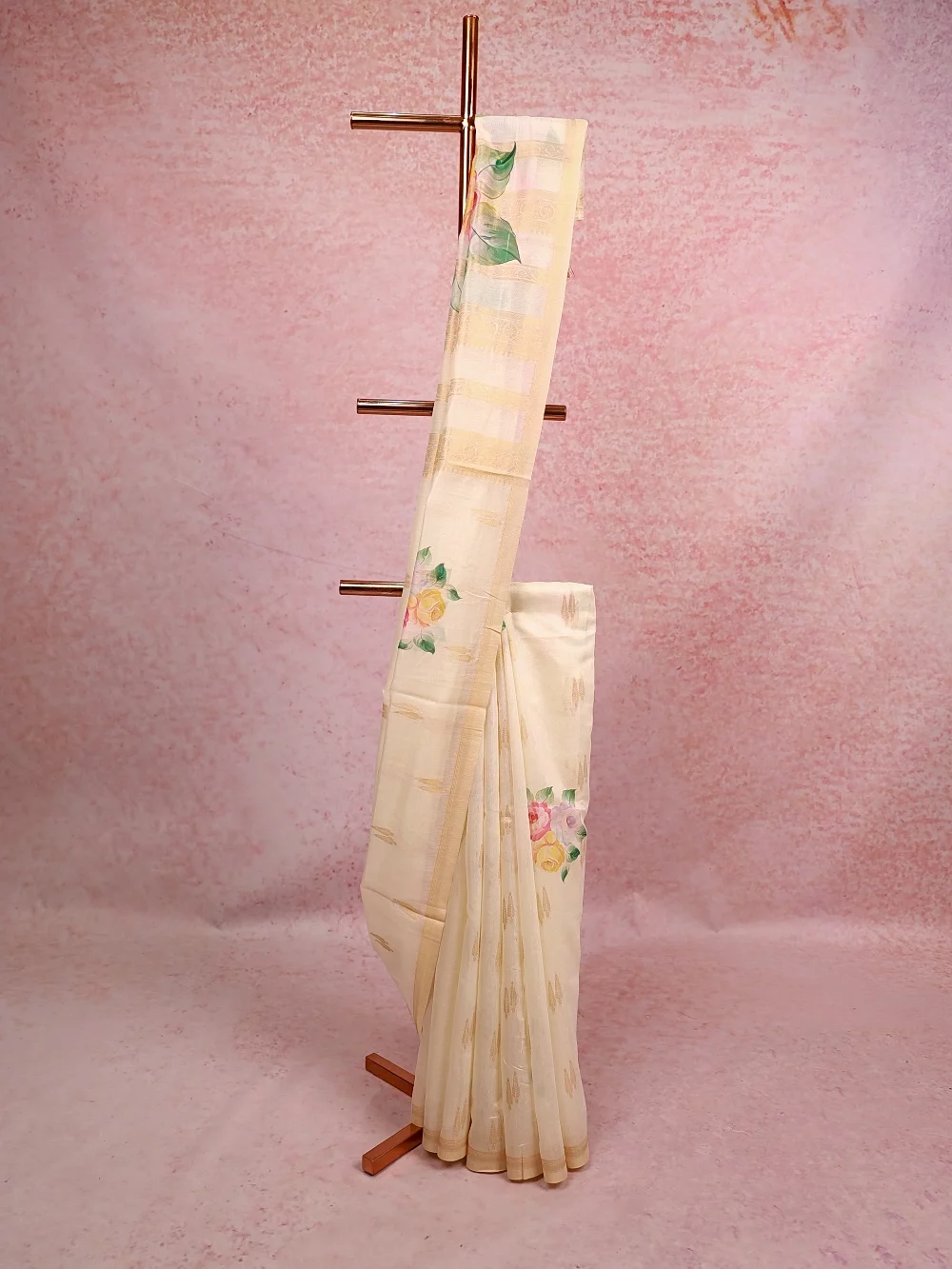 Cream Tissue Kerala Saree