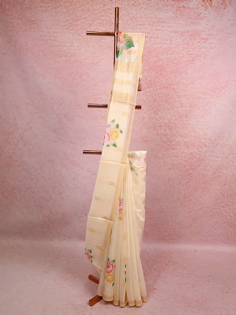 Cream Tissue Kerala Saree