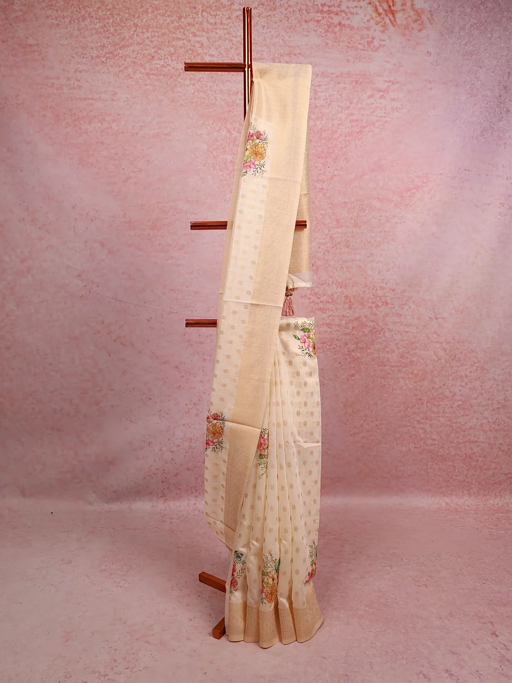 Cream Tissue Kerala Saree