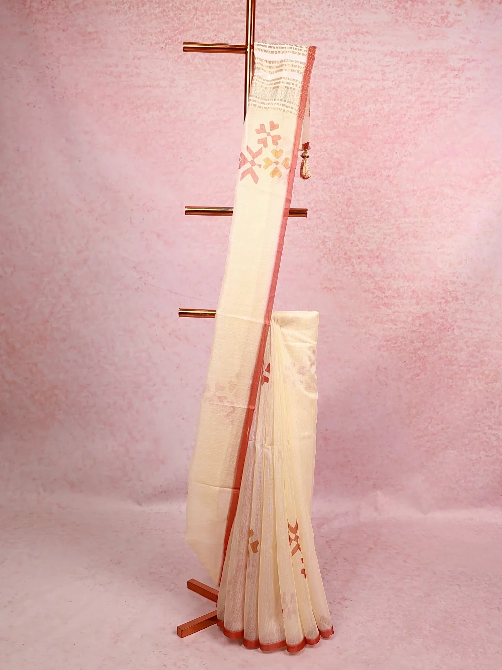 Cream Tissue Kerala Saree