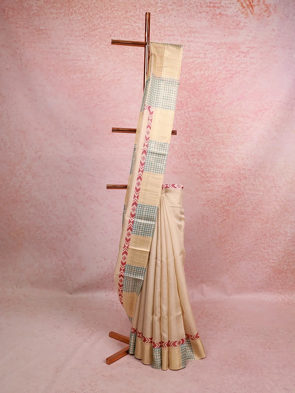 Cream Tissue Kerala Saree