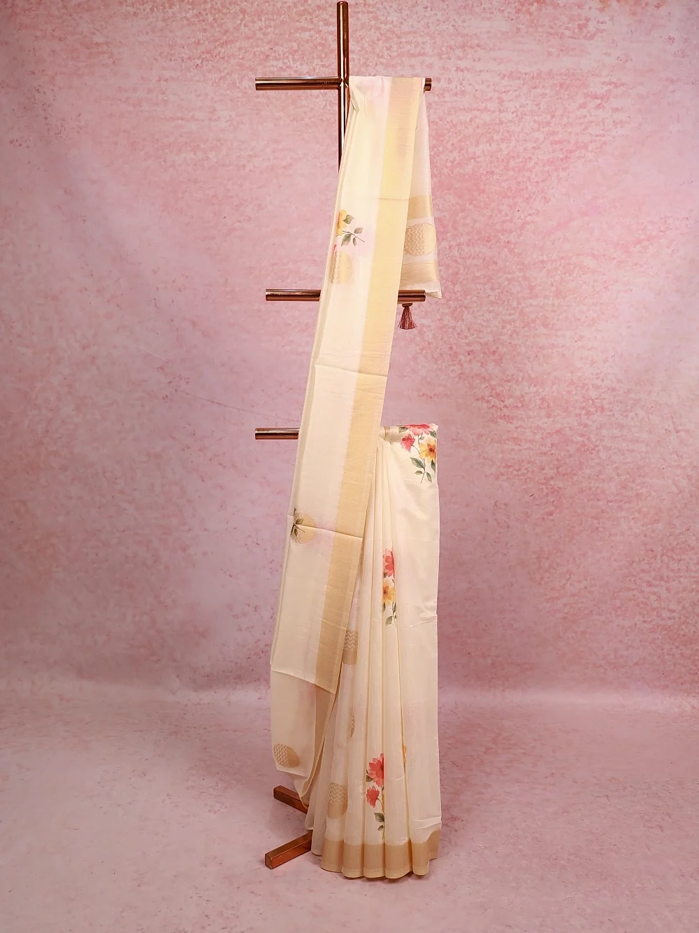 Cream Tissue Kerala Saree