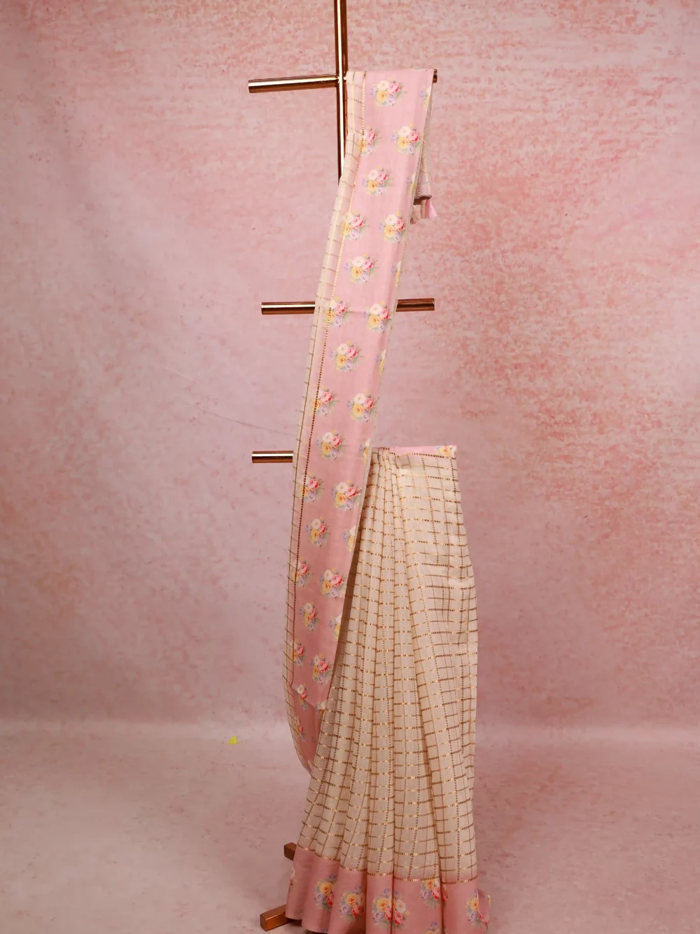 Off White Tissue Kota Kerala Saree