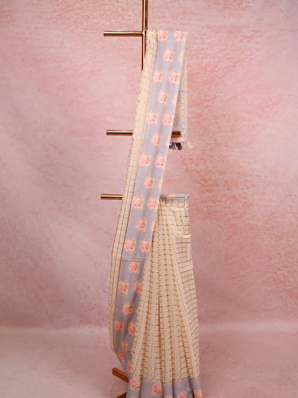 Off White Tissue Kota Kerala Saree