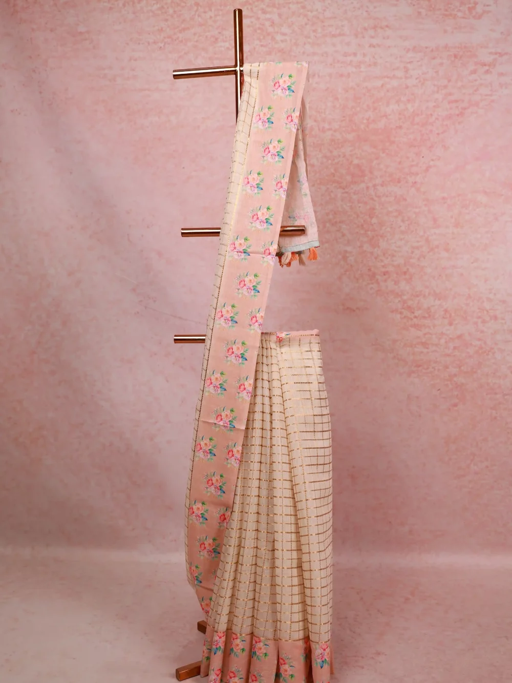 Off White Tissue Kota Kerala Saree