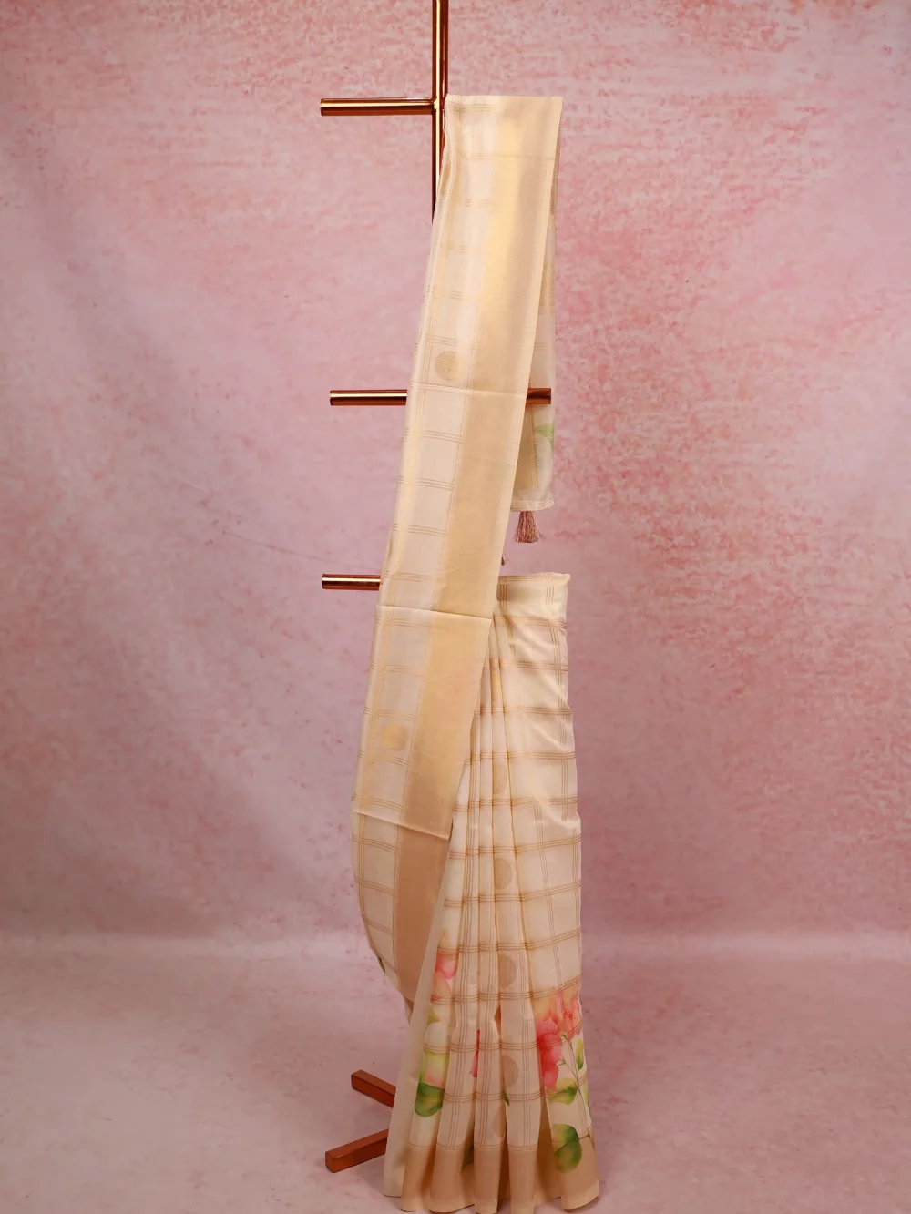 Off White Tissue Kerala Saree