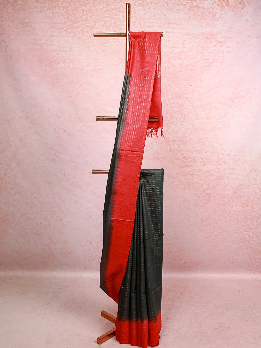 Bottle Green Semi Tussar Saree