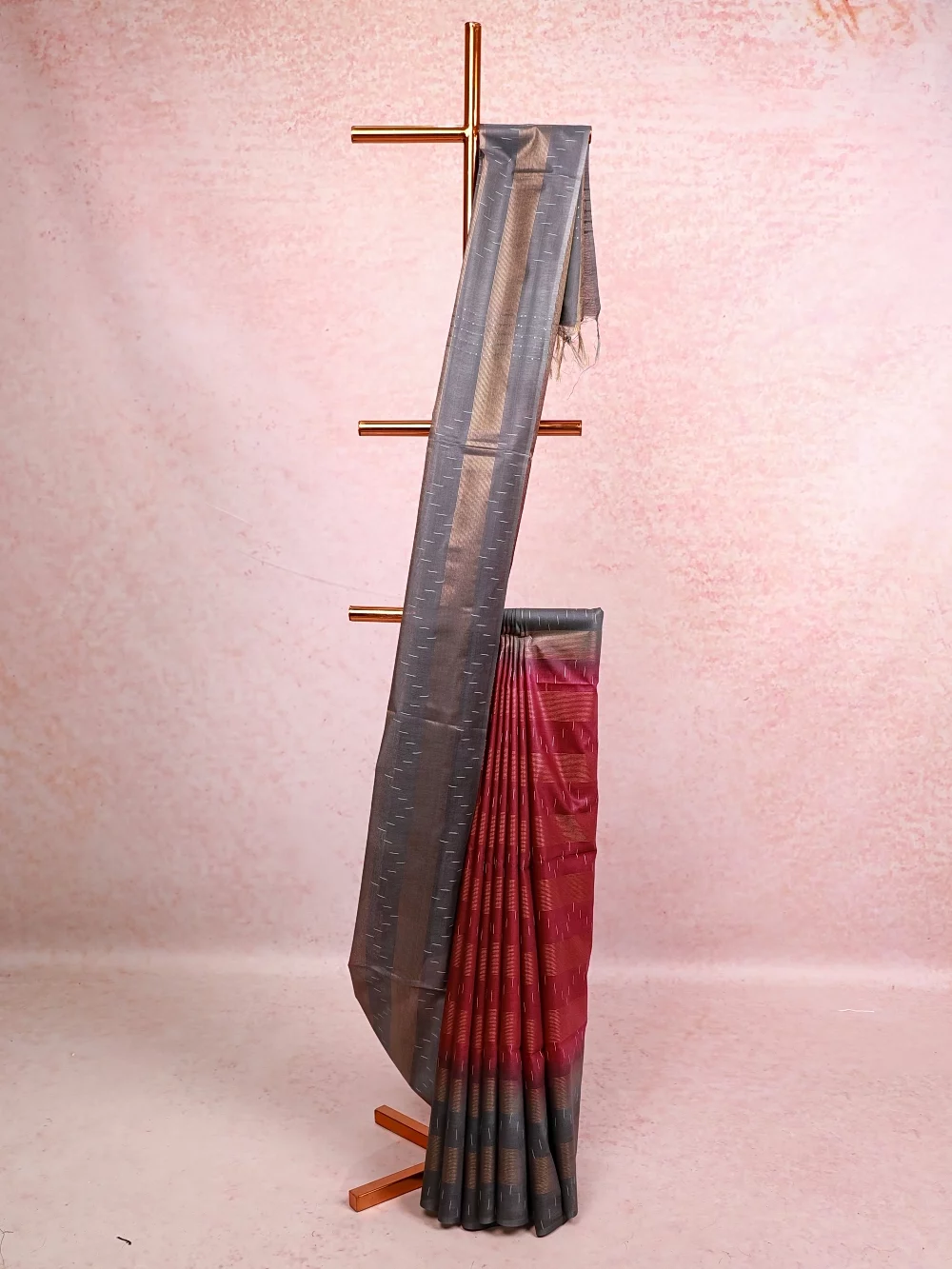 Grape Semi Tussar Saree