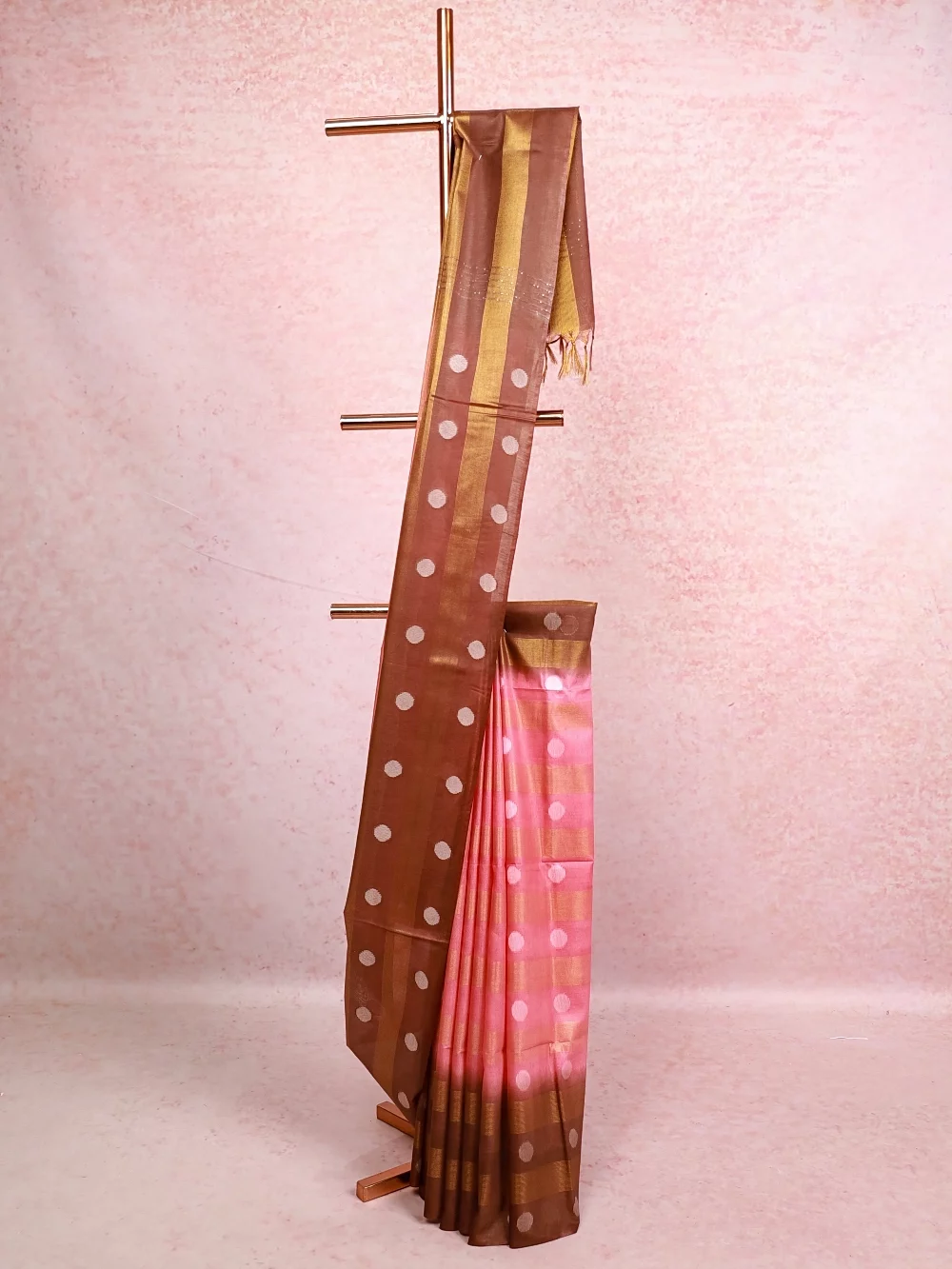 Pink Semi Tussar Saree