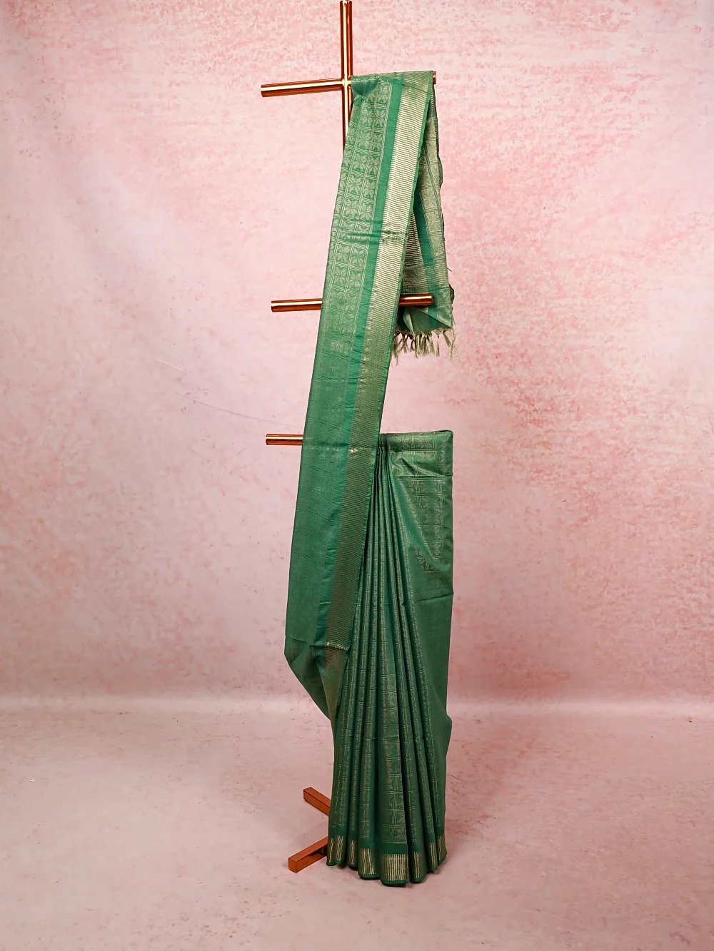 Green Semi Tussar Saree