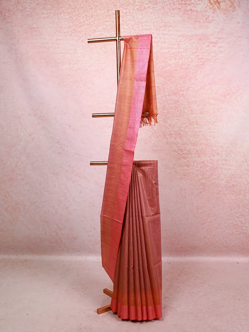 Lavender Gold Semi Tussar Saree