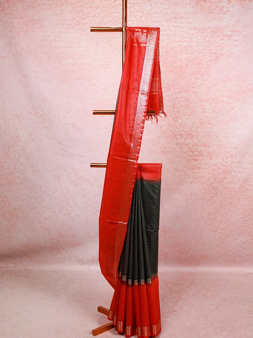 Bottle Green Semi Tussar Saree