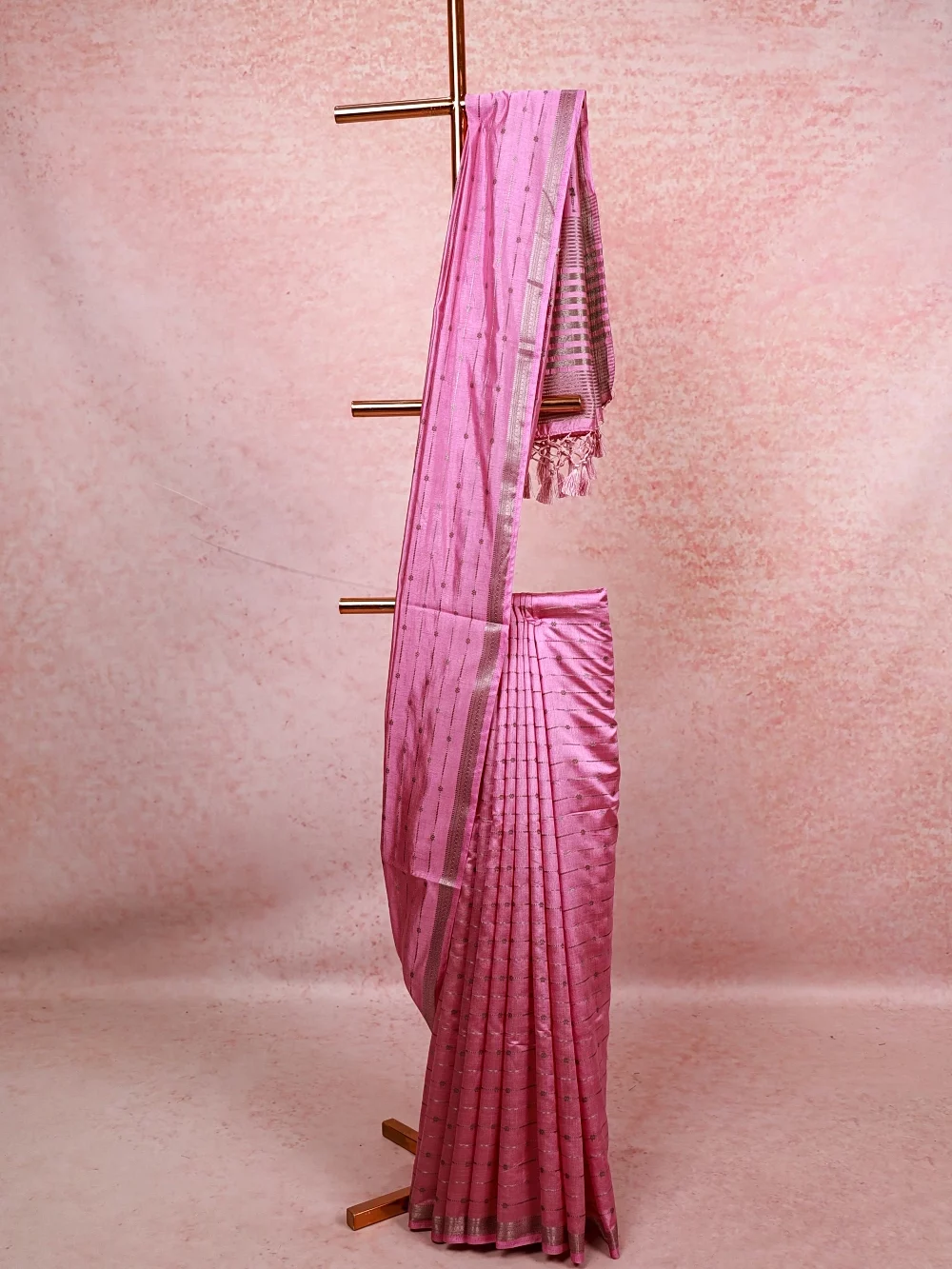 Onion Pink Semi Silk Saree