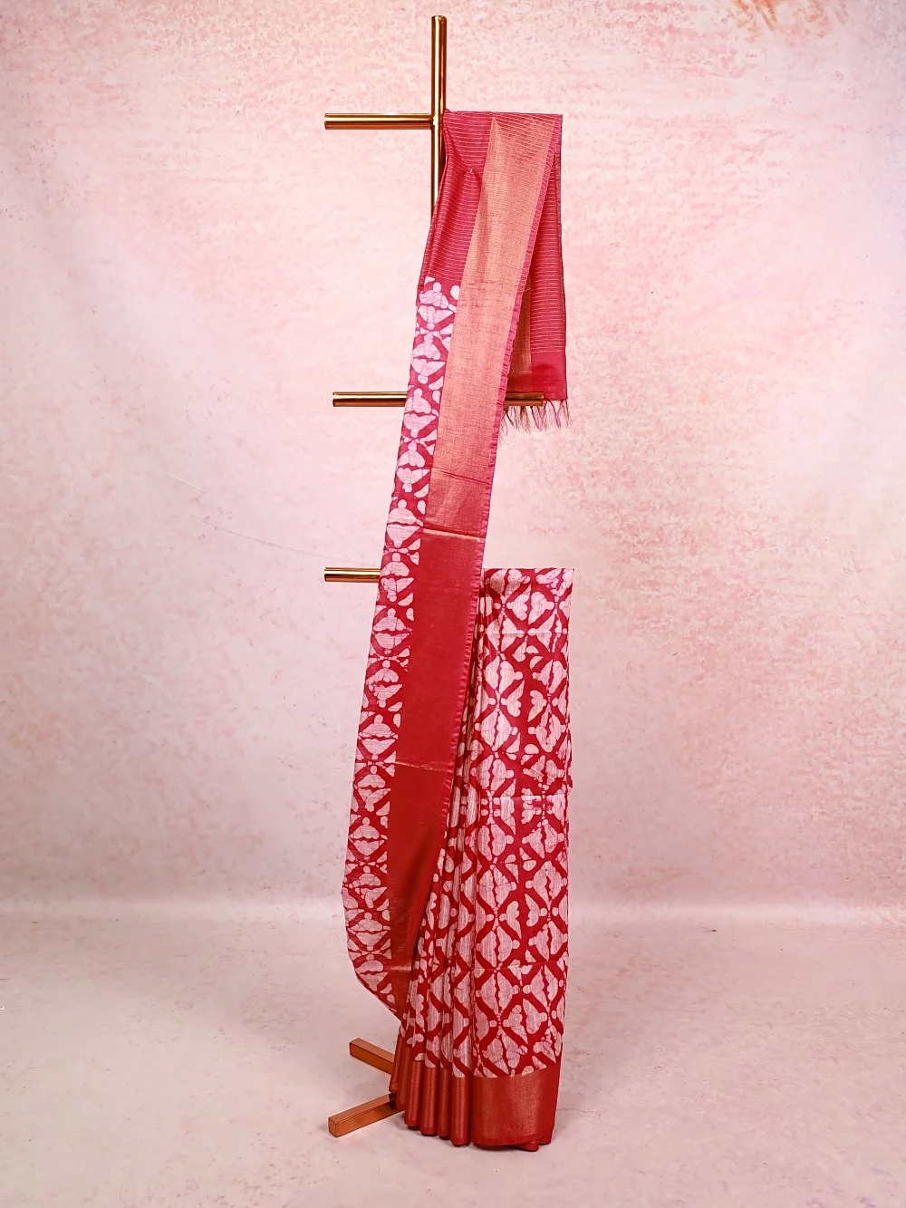 Light Wine Semi Tussar Saree