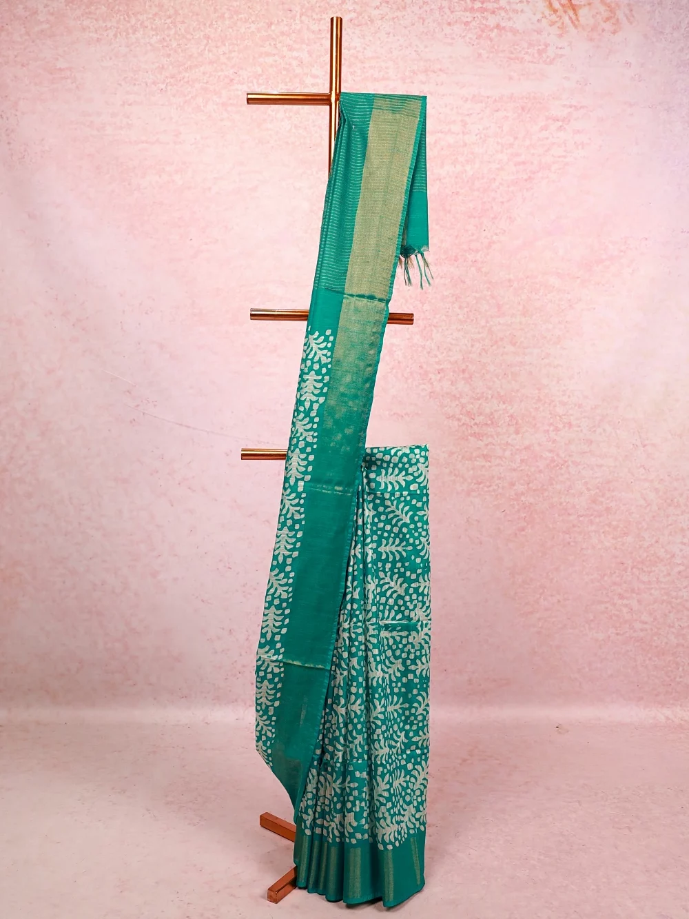 Green Semi Tussar Saree